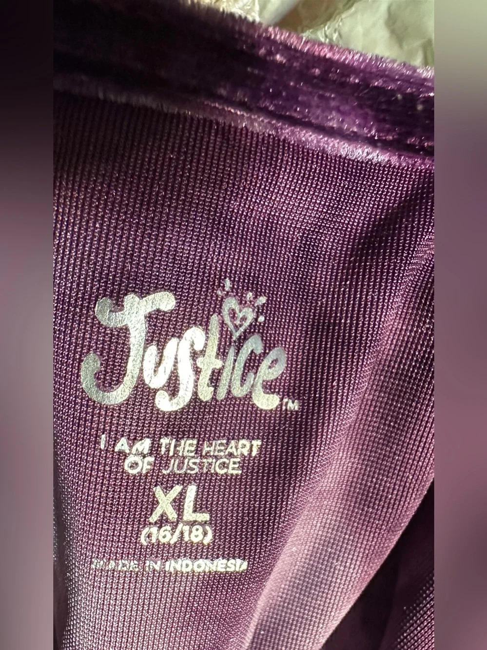Girls dress+Sz~16/18*Justice Plum Velvet Mini Dress with Subtle Sparkle